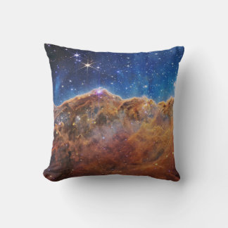 Cosmic Cliffs in the Carina Nebula Throw Pillow