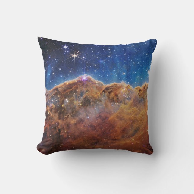 Cosmic Cliffs in the Carina Nebula  Throw Pillow (Front)