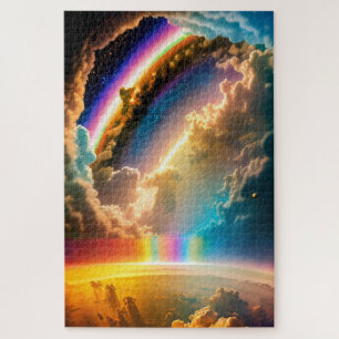 Cosmic Cloud of Dimensions to Rainbow Space Window Jigsaw Puzzle