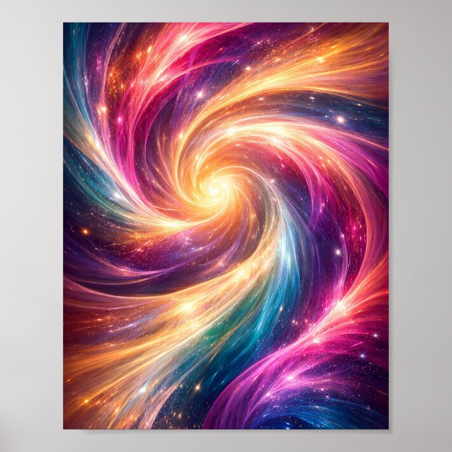 Cosmic Colour Vortex Abstract Aesthetic Poster (Front)