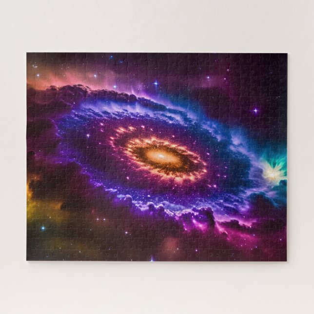 Cosmic Coloured Galaxy and Stars in Outer Space Jigsaw Puzzle (Horizontal)