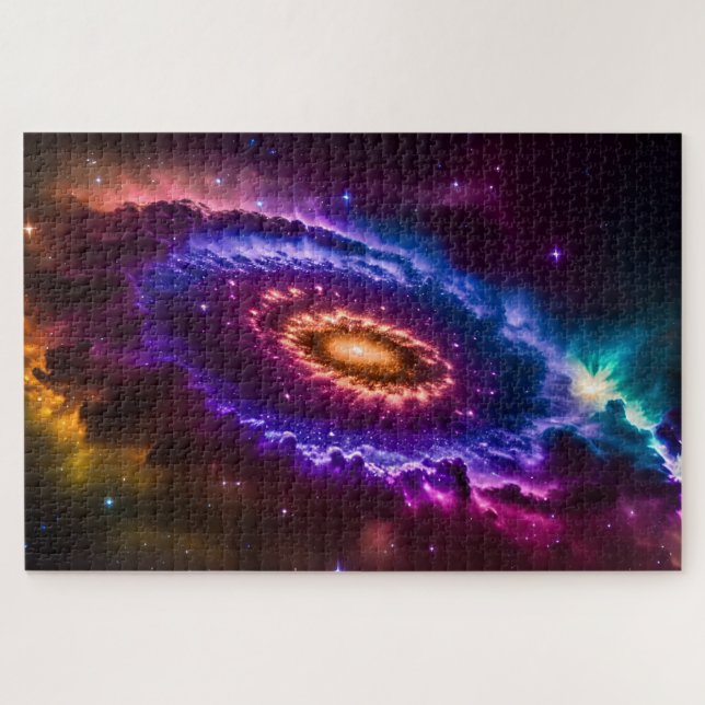 Cosmic Colourful Galaxy and Stars in Outer Space Jigsaw Puzzle (Horizontal)