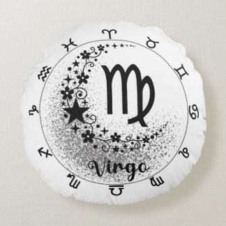 Cosmic Comfort Cushion: Embrace Your Inner Virgo Round Pillow