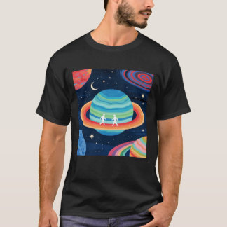 Cosmic Companions on Rainbow Rings family T-Shirt