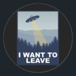 Cosmic Confidence - I Want to Believe Outa Space Classic Round Sticker<br><div class="desc">Cosmic Confidence - I Want to Believe Outa Space</div>