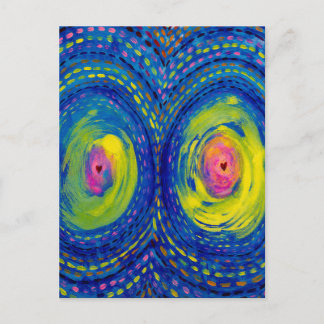Cosmic Connection – Colourful Abstract Art Poster Postcard