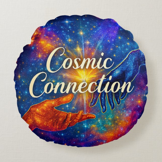 🪐 Cosmic Connection Decorative Pillow (Front)
