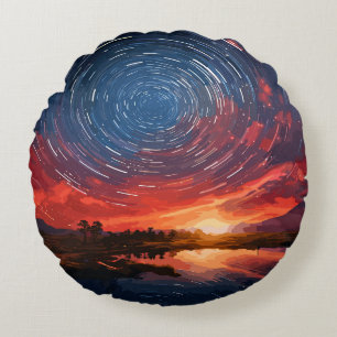 Cosmic Constellation Round Pillow
