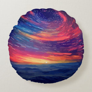 Cosmic Constellation Round Pillow