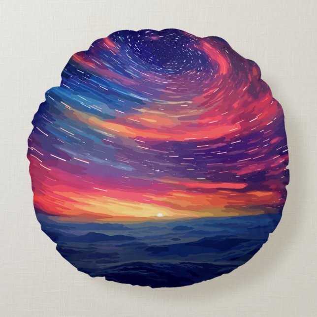 Cosmic Constellation Round Pillow (Front)
