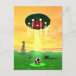 Cosmic Cow Abduction Postcard