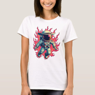Cosmic Cowboy – Astronaut in Flames T-Shirt