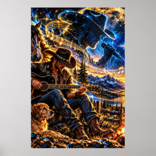 Cosmic Cowboy Musician Poster