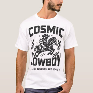 Cosmic Cowboy Retro Space Western Art T-Shirt