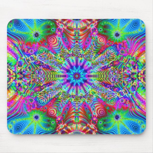 Cosmic Creatrip - Psychedelic trippy design Mouse Pad (Front)