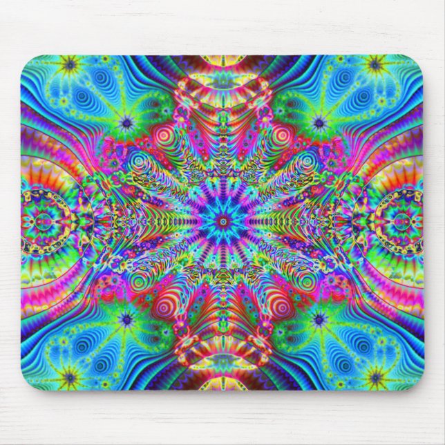 Cosmic Creatrip - Psychedelic trippy design Mouse Pad (Front)
