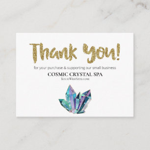 *~* COSMIC CRYSTAL - Logo THANK YOU QR AP8 Review Enclosure Card
