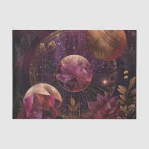 Cosmic Crystal Ringed Planet Fantasy Art (7) Tissue Paper