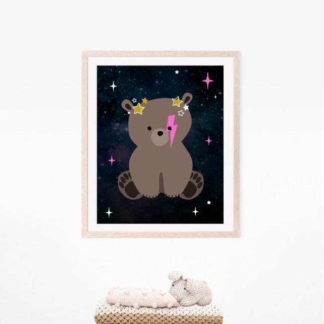 Cosmic Cub Wild One Pink Girl Nursery Poster (Creator Uploaded)