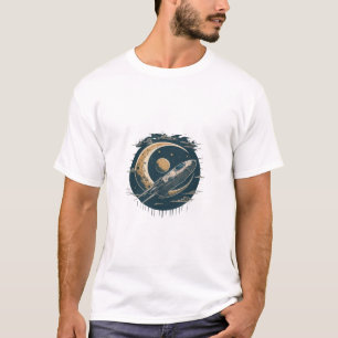 Cosmic Curves: Gravity-Bending Light T-Shirt Desig