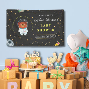 Cosmic Cutie is on the Way! Bear Baby Shower Banner