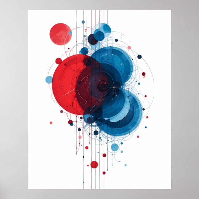 Cosmic Dance: Abstract Universe Intertwining Poster (Front)