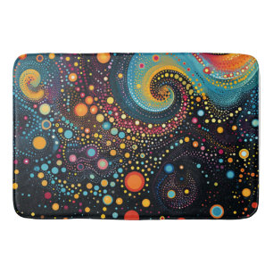 Cosmic Dance: Polka Dots in Space Art Bath Mat