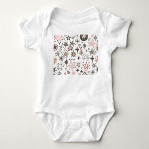 Cosmic Doodles: Stars and Comets Baby Bodysuit