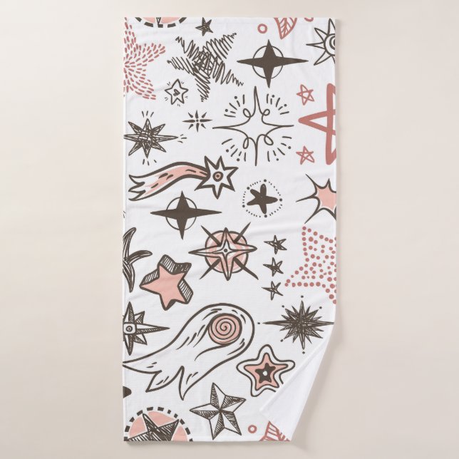 Cosmic Doodles: Stars and Comets Bath Towel (Bath Towel)