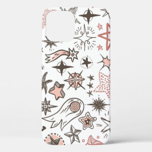 Cosmic Doodles: Stars and Comets iPhone 12 Case