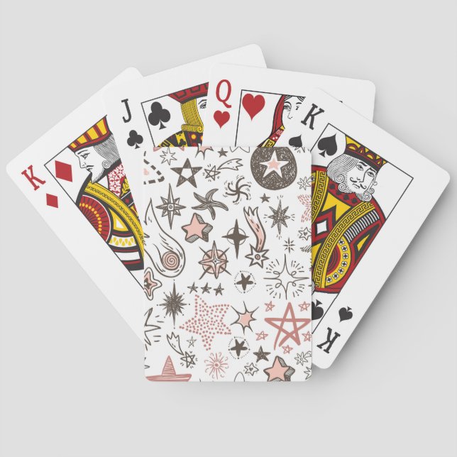 Cosmic Doodles: Stars and Comets Playing Cards (Back)