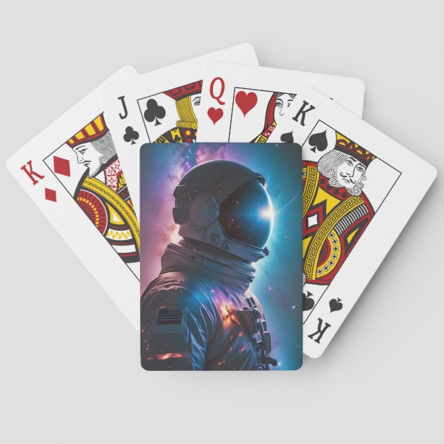 Cosmic Double Exposure Space Infinity Universe Art Playing Cards (Back)