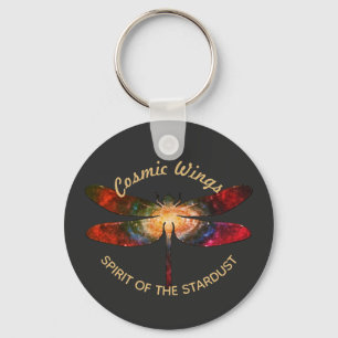 Cosmic Dragonfly • Galaxy Wings & Nebula Trails Keychain