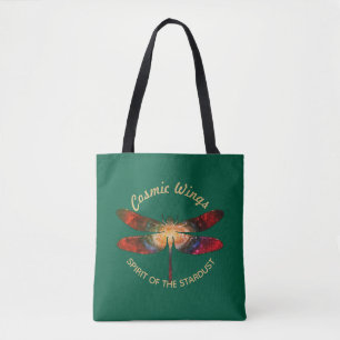 Cosmic Dragonfly • Galaxy Wings & Nebula Trails Tote Bag