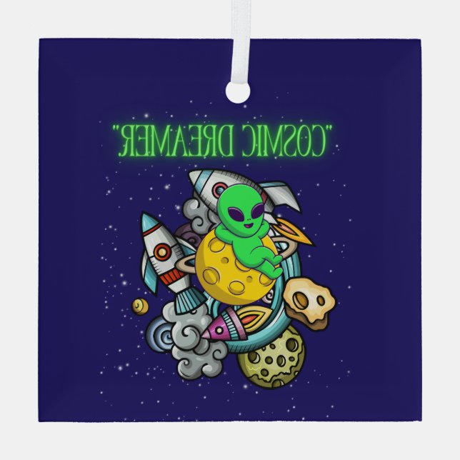 cosmic dreamer glass ornament (Back)