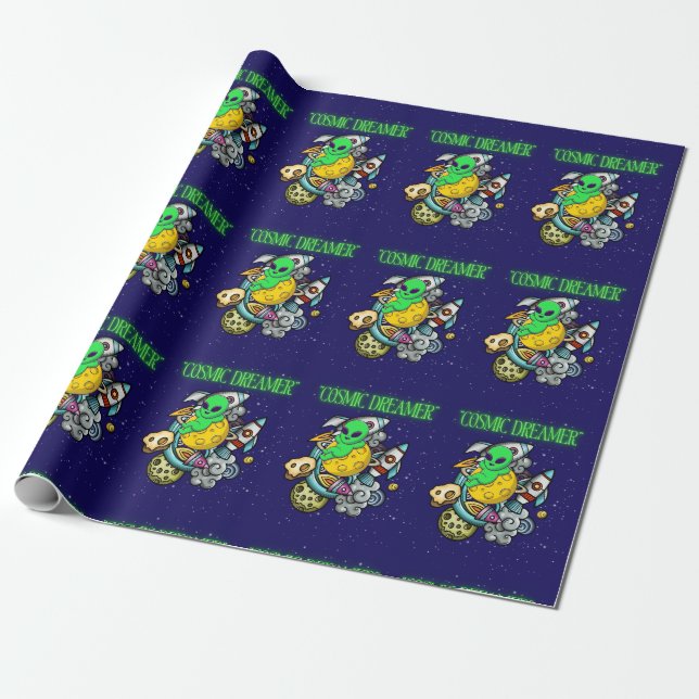 cosmic dreamer wrapping paper (Unrolled)
