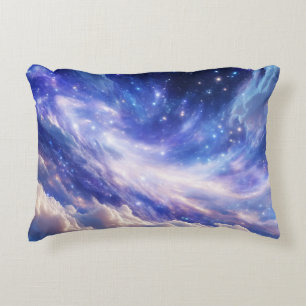 Cosmic Dreamscape: Swirling Nebula & Starry Night Accent Pillow