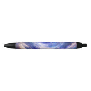 Cosmic Dreamscape: Swirling Nebula & Starry Night Black Ink Pen