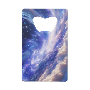 Cosmic Dreamscape: Swirling Nebula & Starry Night Credit Card Bottle Opener