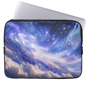 Cosmic Dreamscape: Swirling Nebula & Starry Night Laptop Sleeve