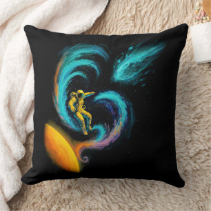 Cosmic Drift: Swirling Nebula Journey Throw Pillow