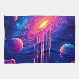 Cosmic Drip: Galaxy's Sweet Essence Kitchen Towel
