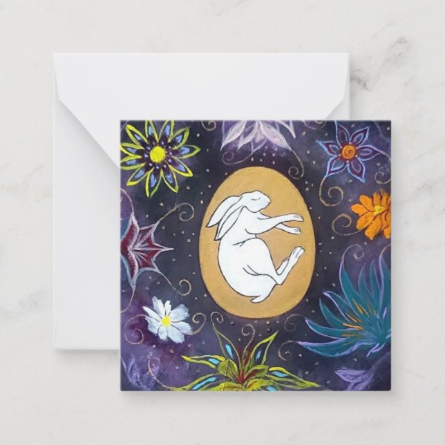 Cosmic Egg Blossom Mandala Blank Note Cards (Front)