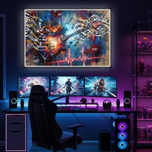 Cosmic Electric Guitar Canvas Print