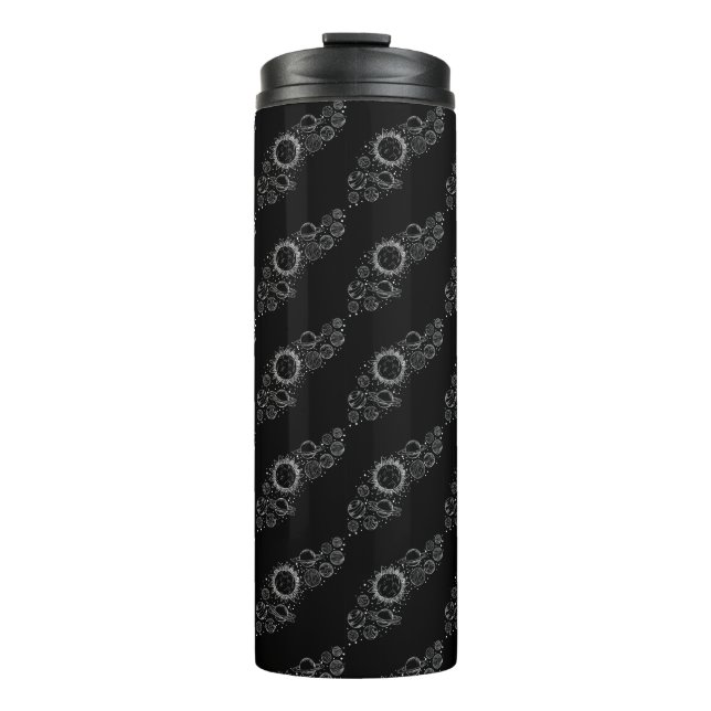 Cosmic Elegance: black Set of Planets  Thermal Tumbler (Front)