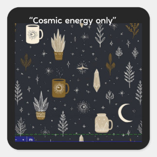 Cosmic energy only square sticker
