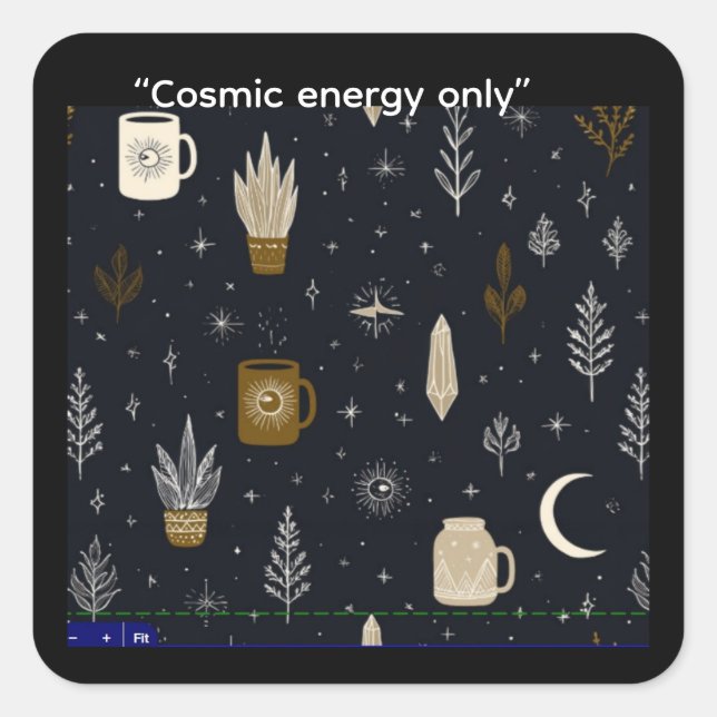 Cosmic energy only square sticker (Front)