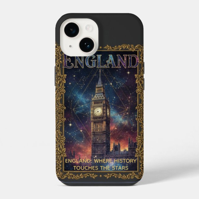 Cosmic England Big Ben Celestial Art iPhone Case (Back)