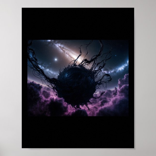 Cosmic Enigma The Dark Nebula's Dance Sticker  Poster (Front)