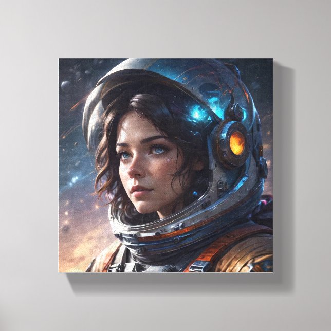 Cosmic Explorer's Gaze Canvas Print (Front)